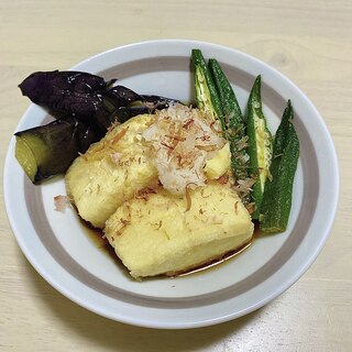 豆腐と夏野菜の揚げだし